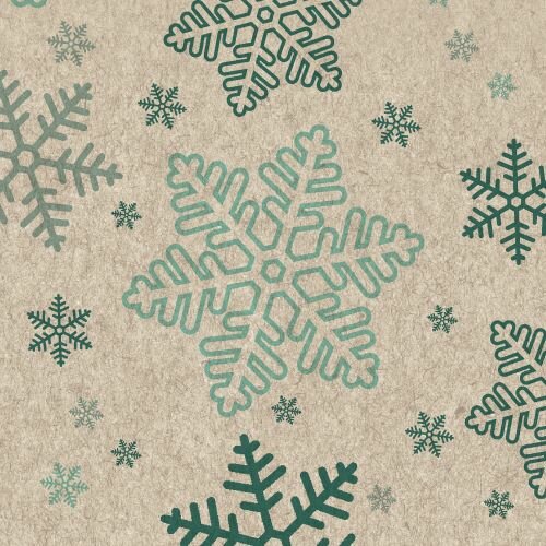 Naturals servet Snowflakes, 25x25cm gerecycled/ongebleekt