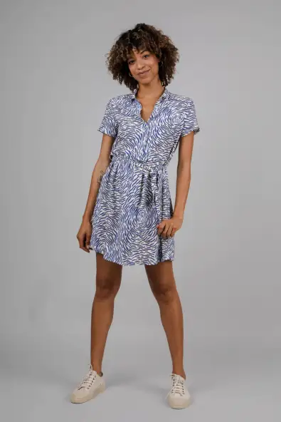 Brava Fabrics  Jurk Tijger Midi Wit