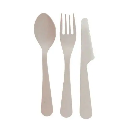 Point Virgule PLA Bio plastic, 3-delige bestek set Lichtgrijs
