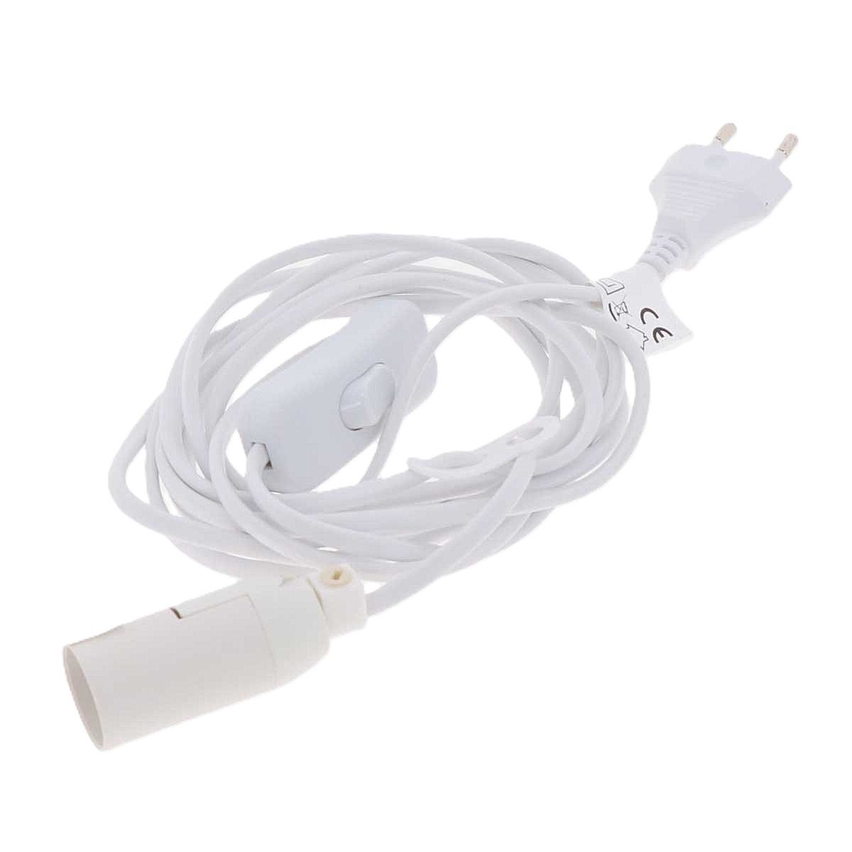 Verlichtingskabel voor papieren kerstster (3 m. met E14 fitting)