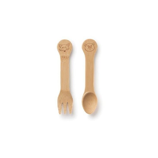 Bambu Kid's Fork & Spoon, bamboe vork en lepel (18M+)