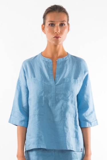 RAVENS VIEW IBIZA  Overhemd Ebba Faded Denim Blauw