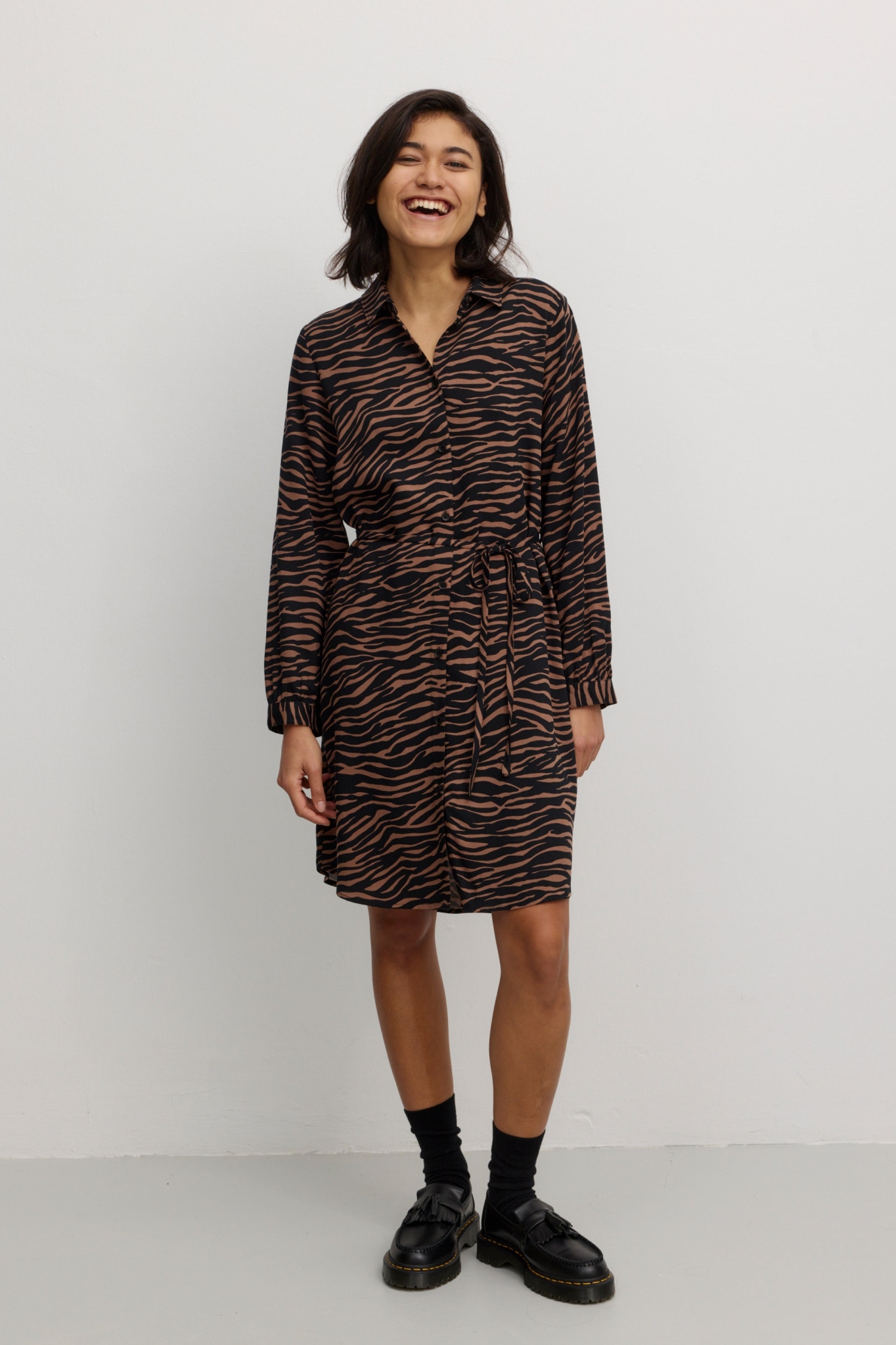 Recolution  Jurk Melon Zebra Cognacbruin