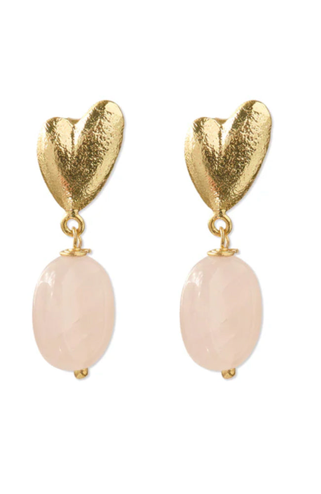 Heavenly oorbellen Rose Quartz