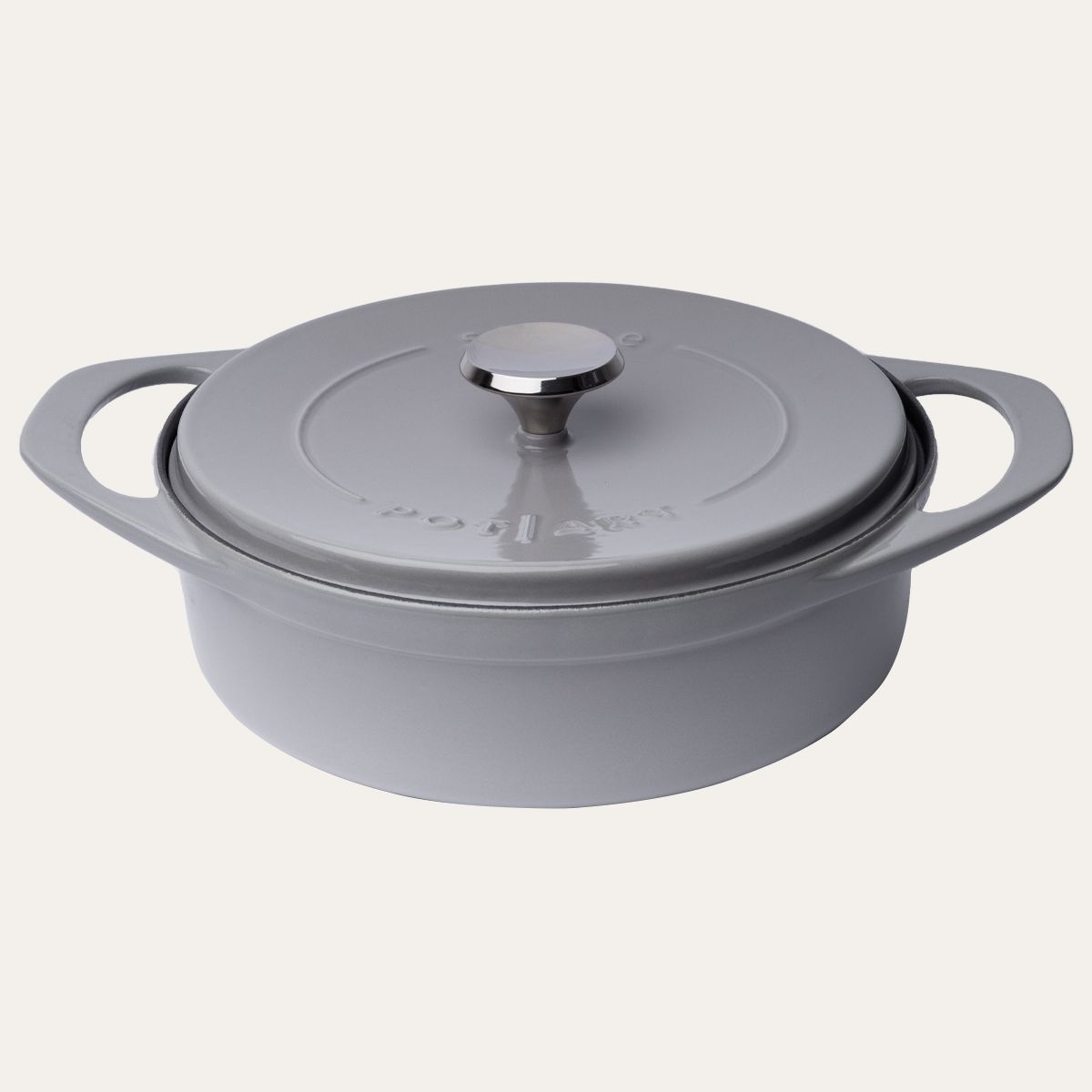 POT ART Gietijzeren pan - 26cm - 9cm hoog - 3,8 liter - Kleur Stone (Grijs) - Pot Art