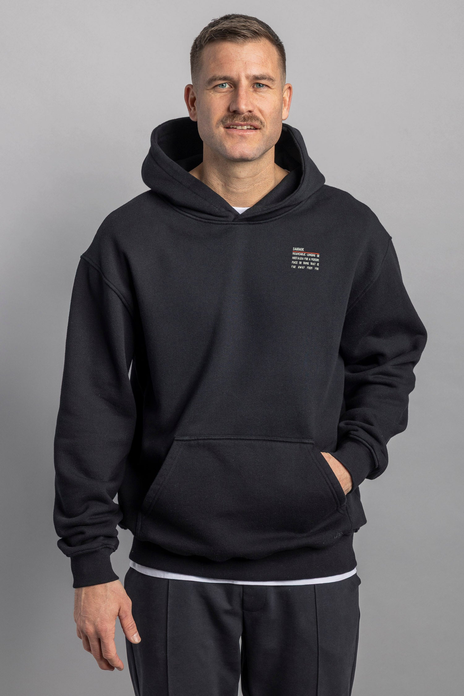 DIRTS mannen vegan Hoodie Saudade Oversized Zwart