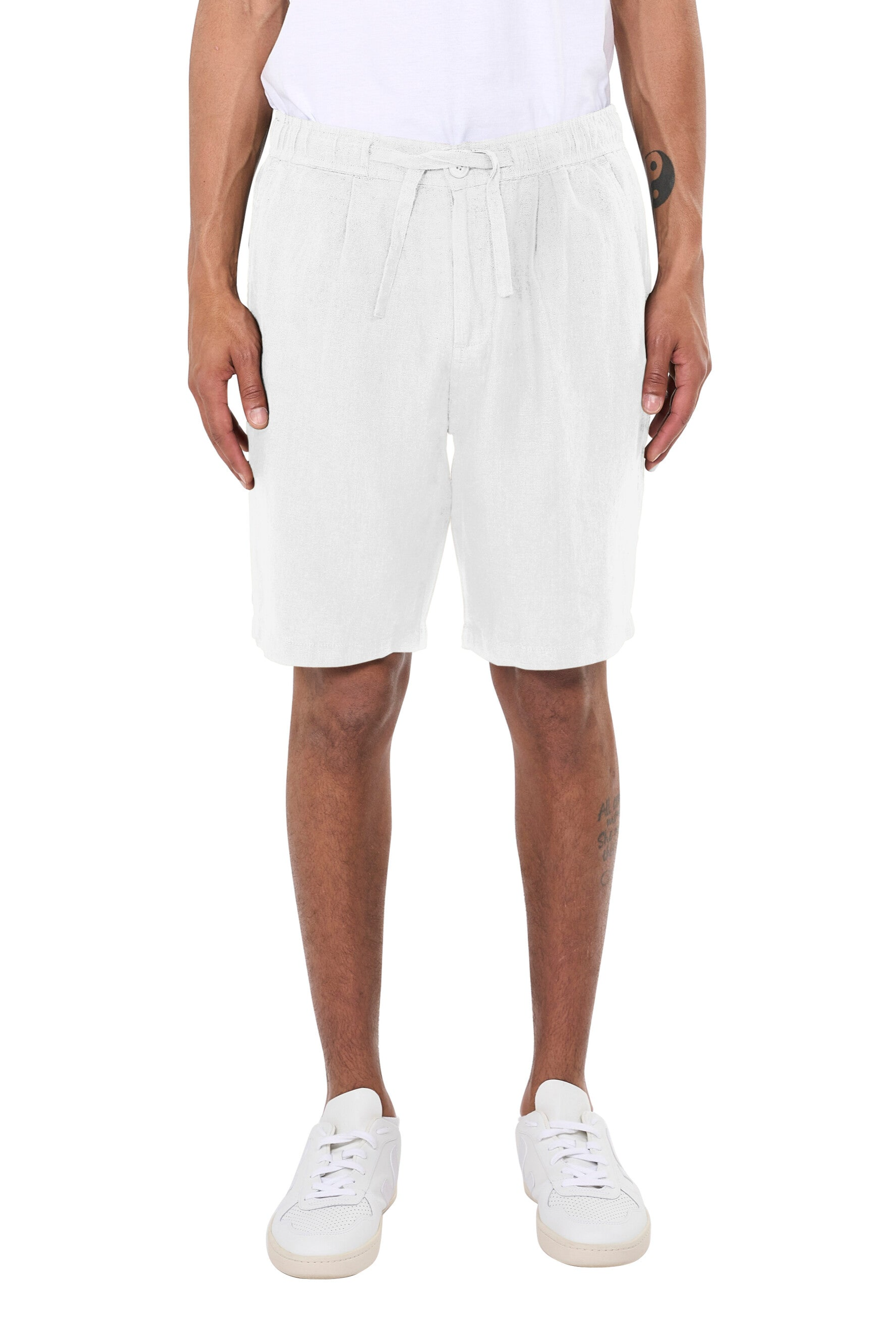 KnowledgeCotton Apparel mannen vegan Losse Shorts In Helder Wit