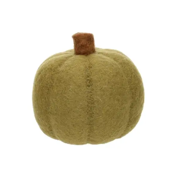 Pompoen, vilt, groen, ca. 12 cm