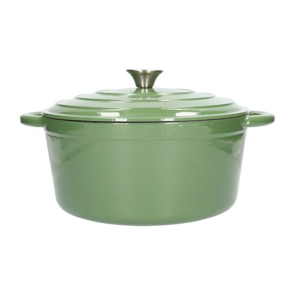 Braadpan, gietijzer, groen, Ø 28 cm
