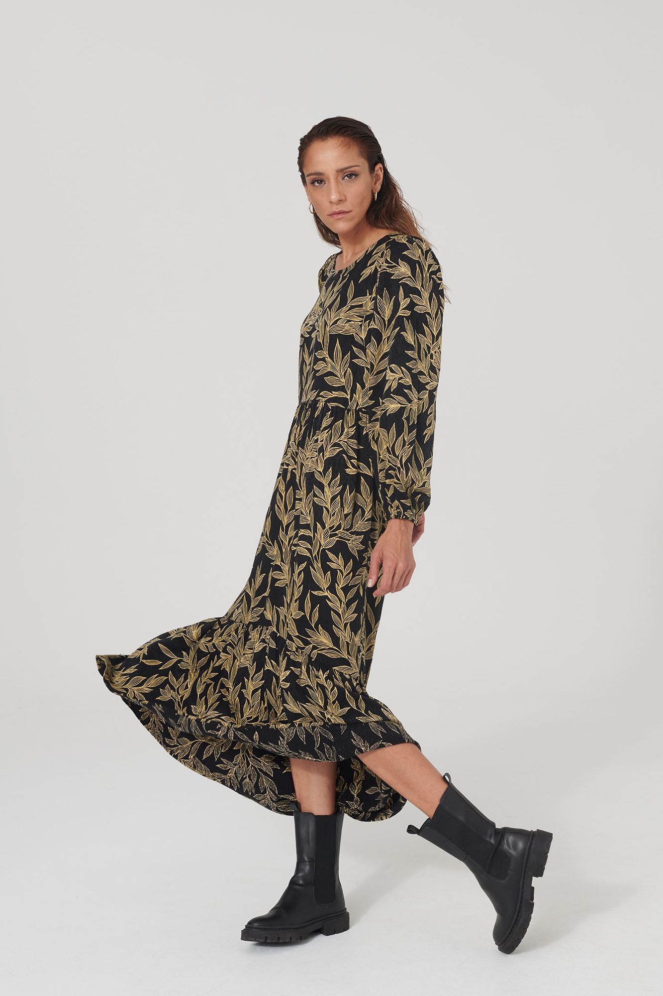 LOVJOI  Jurk Audreyana Dark Garden