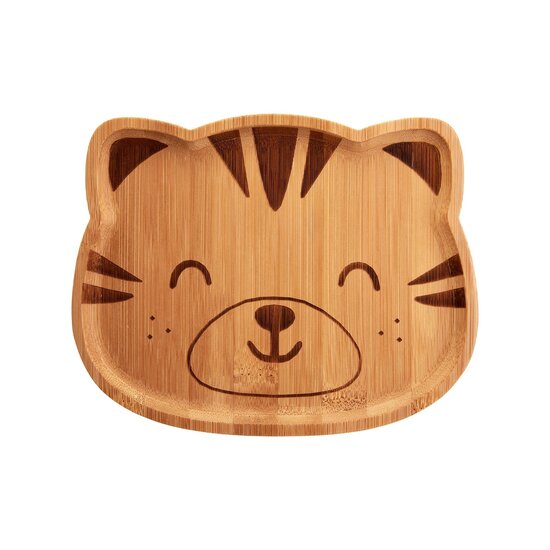 Sass & Belle tiger bamboo plate, bamboehout bordje van een tijger