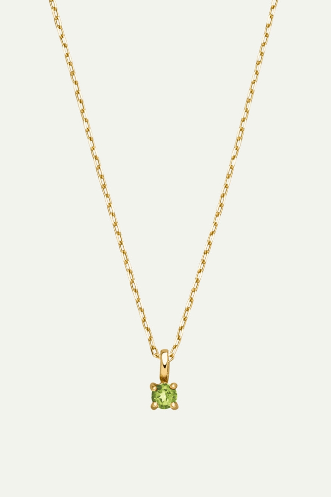 Dear Darling Berlin  Ketting Augustus Geboortesteen 14k Echt Goud En Peridot