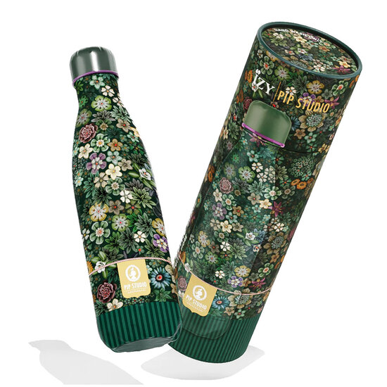 IZY Bottles RVS dubbelwandige fles 500ml - PIP Studio Tutti I Fiore Green