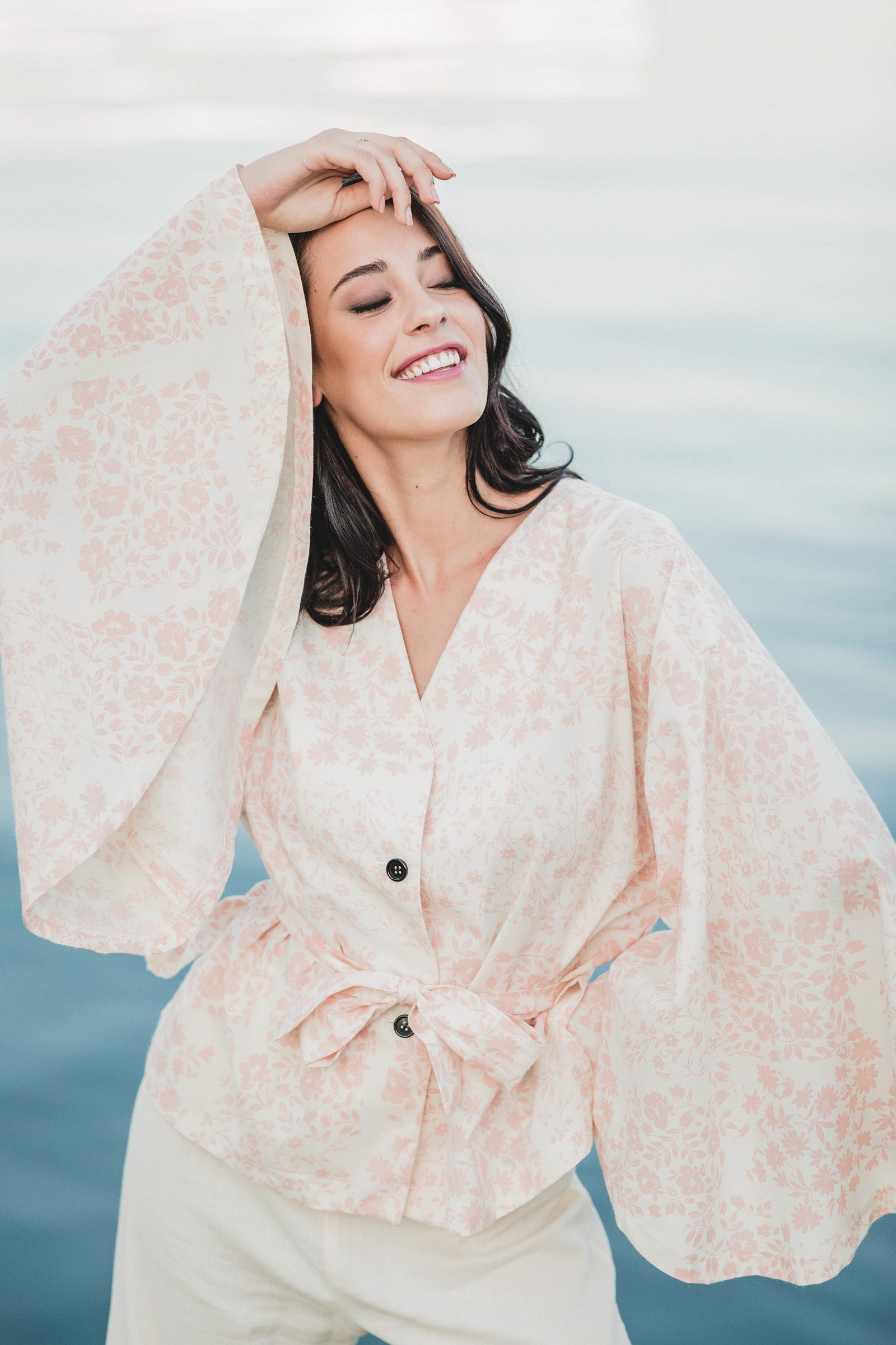 M.R BRAVO  Blouse Edith Bloemen Koraal