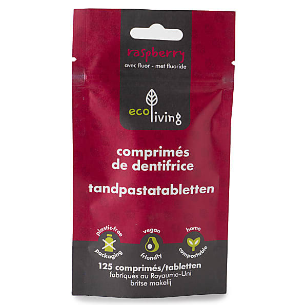 Eco Living Tandpasta Tabletten met Fluor - Framboos