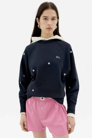 Thinking MU  Sweatshirt Bonnie Sol Marineblauw