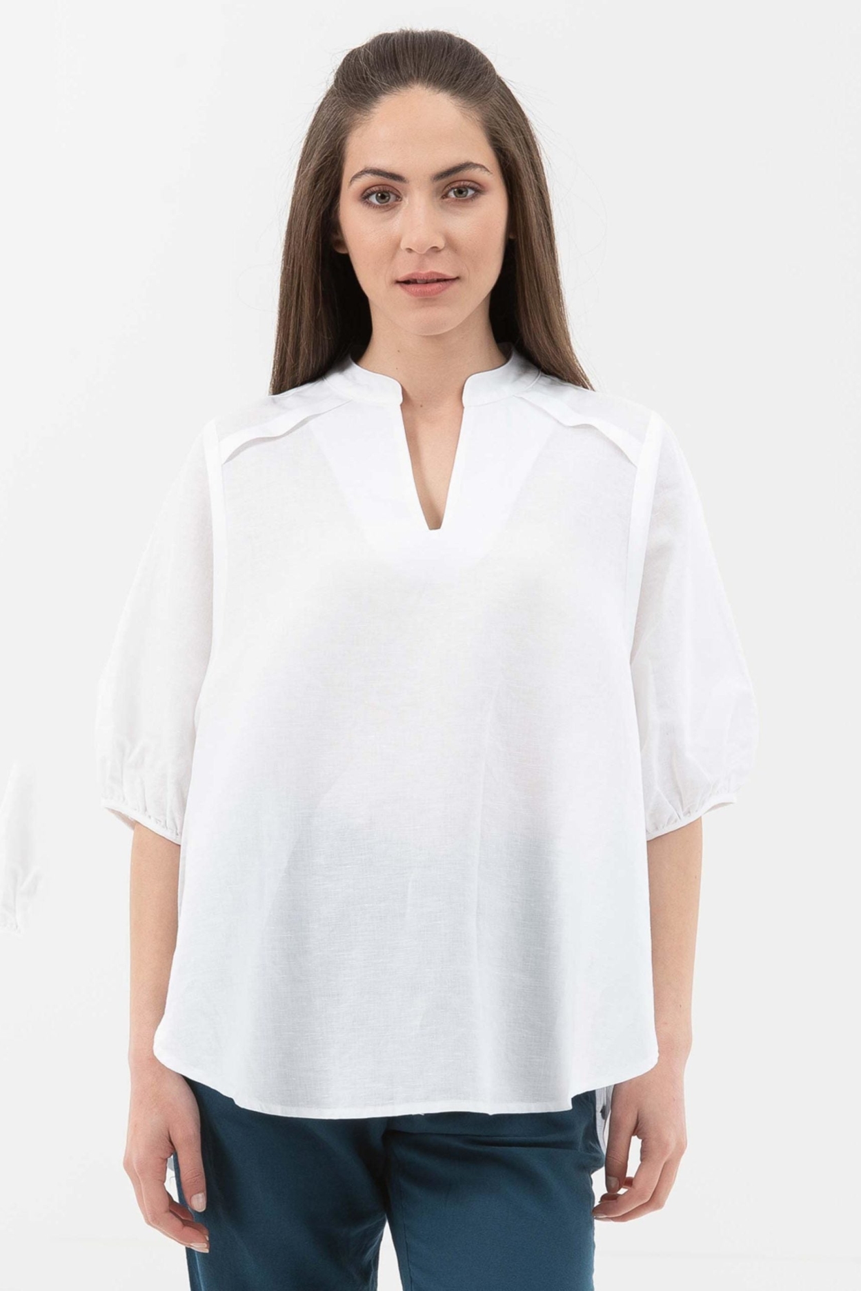 ORGANICATION Dames Blouse Off White