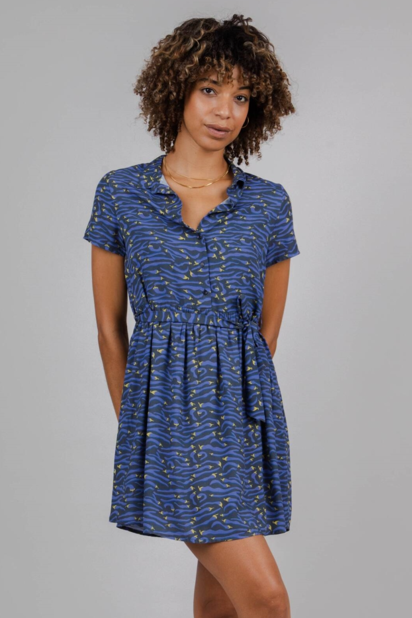Brava Fabrics  Midi Jurk Jalapeño Paars