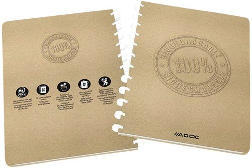 Biodegradable notitieboek A4 - gelijnd ringband schrift