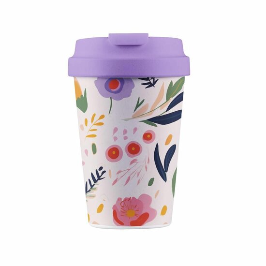 BioLoco Plant Easy cup, PLA koffie to go beker - Field of Flowers