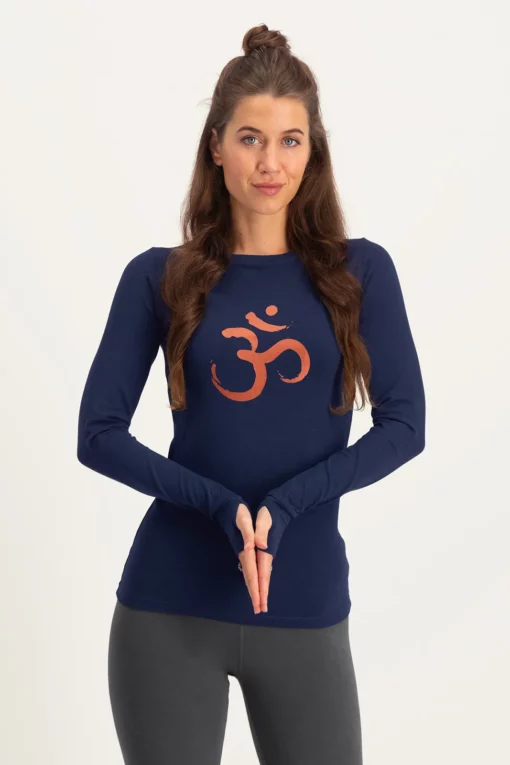 Karuna OM Yoga Langarmshirt – Midnight