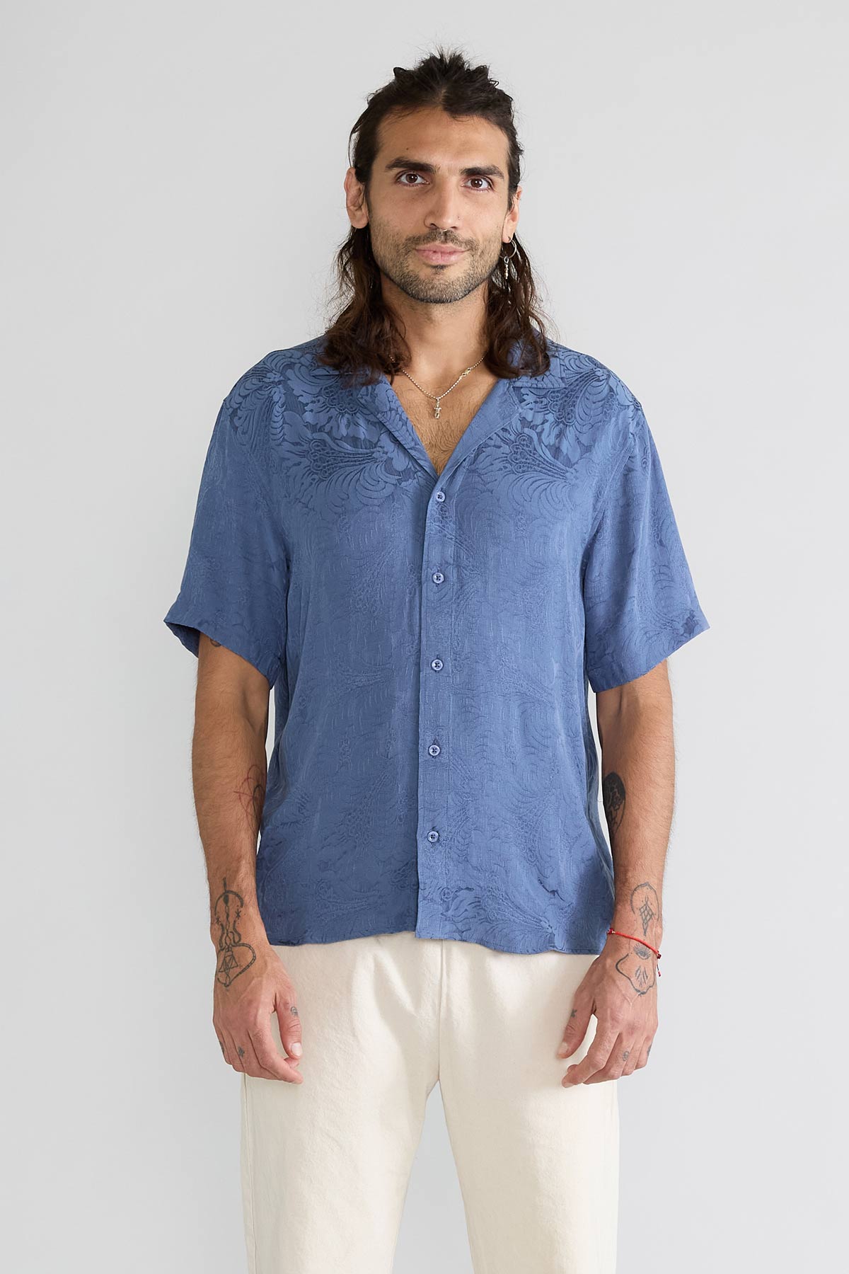 Yahmo mannen vegan Shirt Muck Zen Indigo