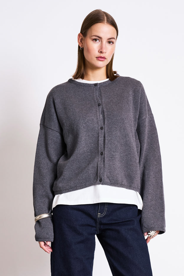 JAN 'N JUNE  Cardigan Licht Asas Donkergrijs