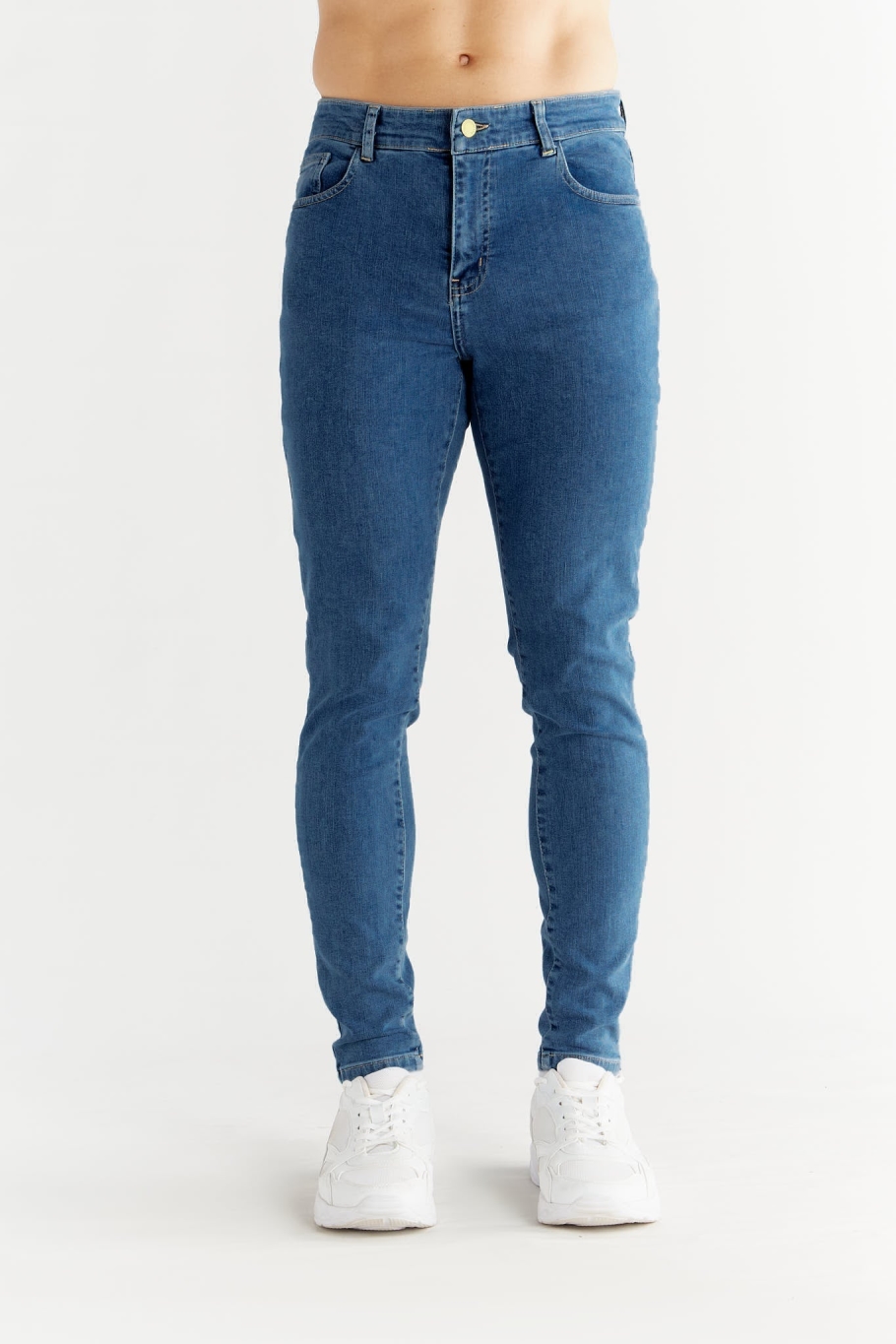 Evermind mannen vegan Skinny Jeans In Saffierblauw