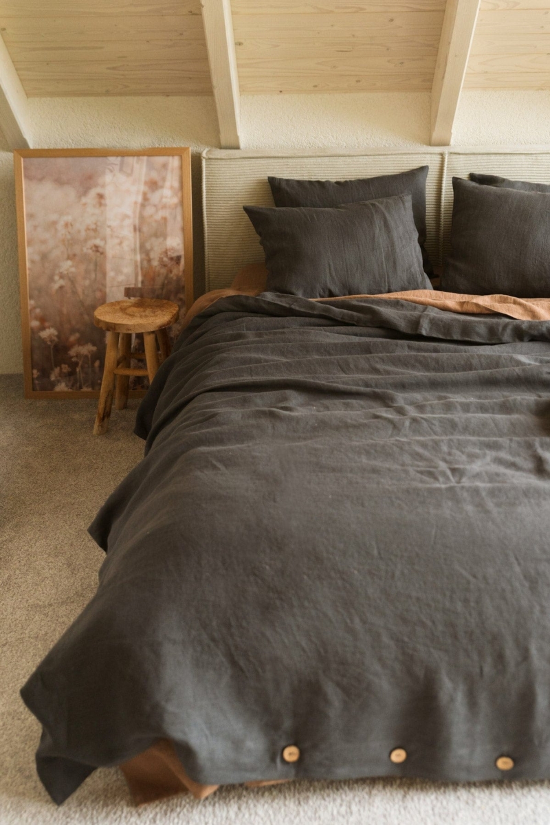AmourLinen  Set Beddengoed Houtskool