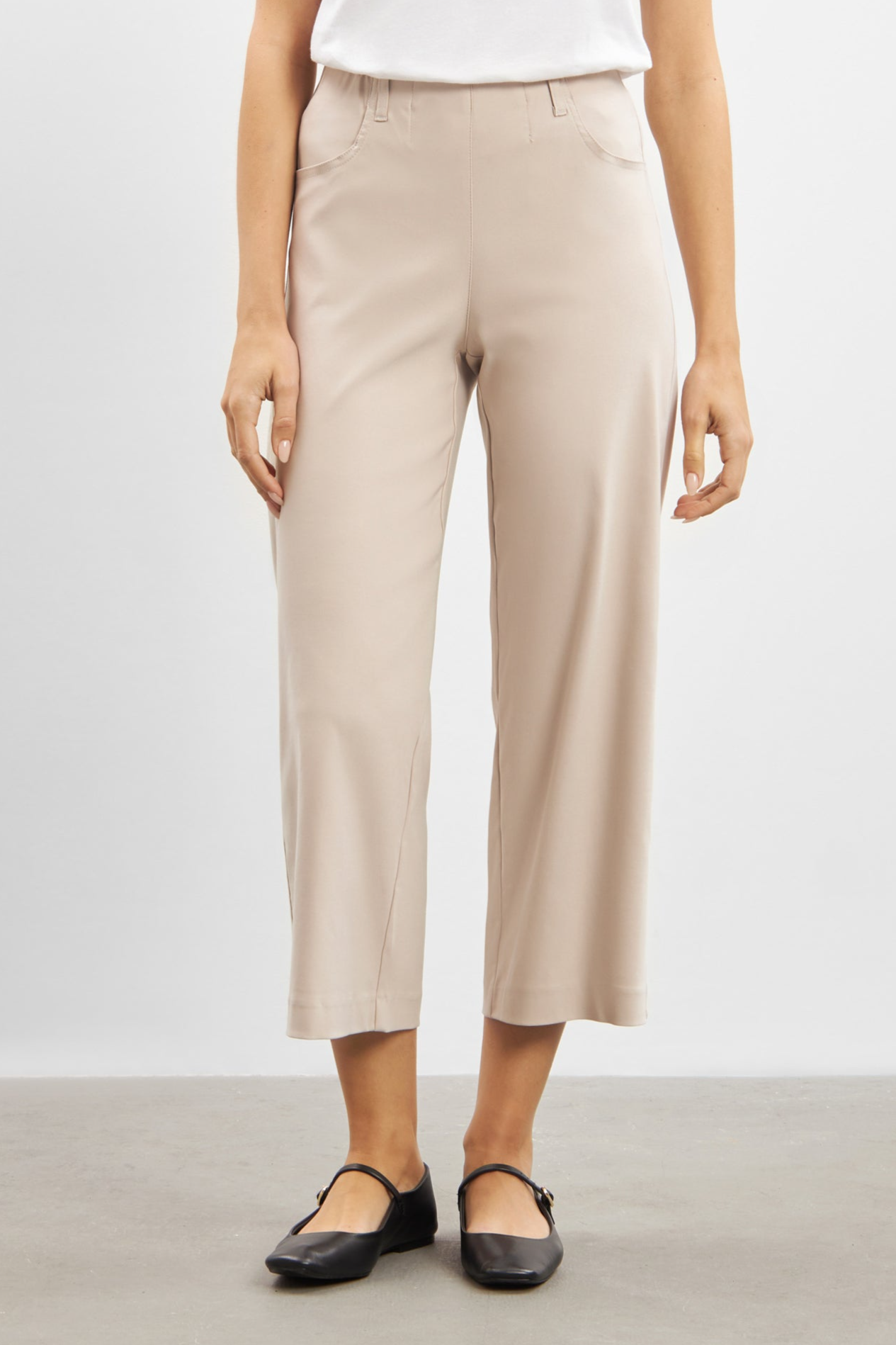 LAURIE  Losse Crop Broek Donna Grey Sand
