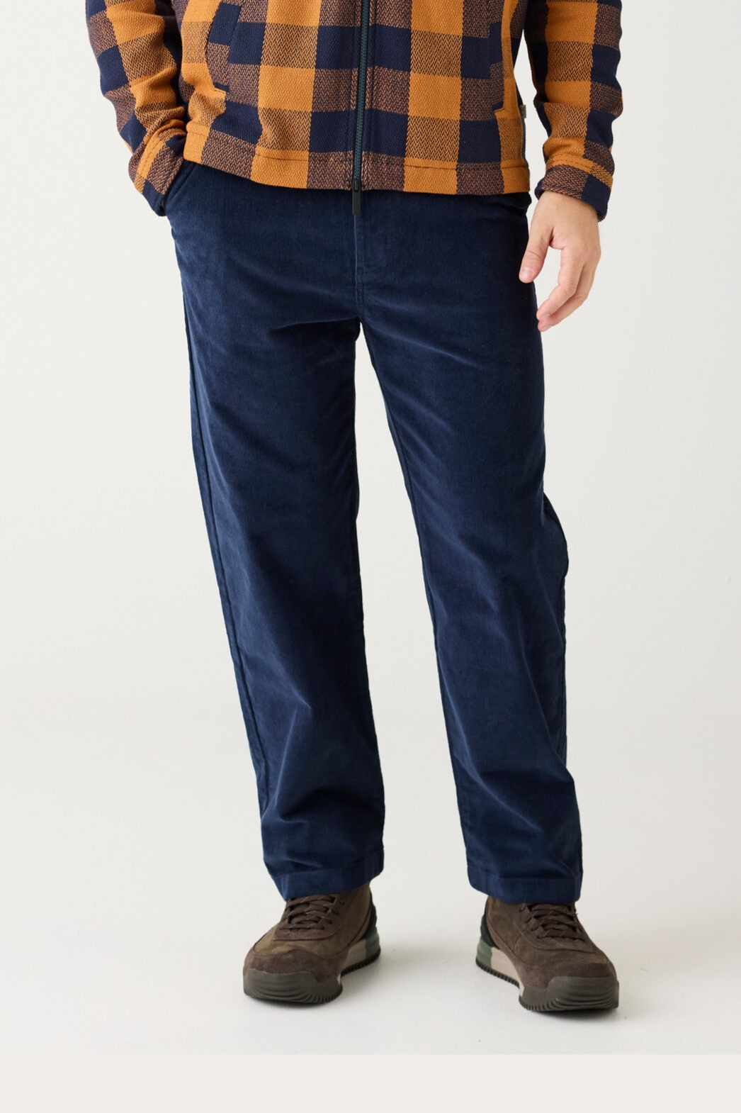 KnowledgeCotton Apparel mannen vegan Chino Broek Flint Wijde Corduroy Nachthemel Marineblauw