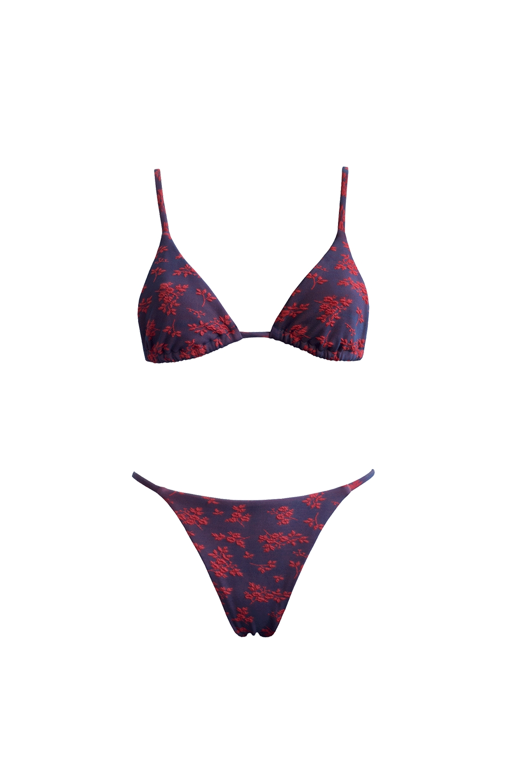 Anekdot  Bikini Set Olbia Met Bloemenjacquard In Blauw/Rood