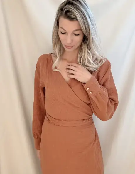Overslagjurk – Cognac