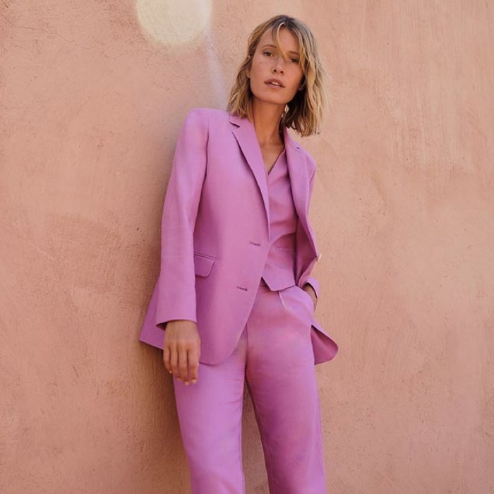 Linnenmix Blazer Bloom | Lanius | Roze