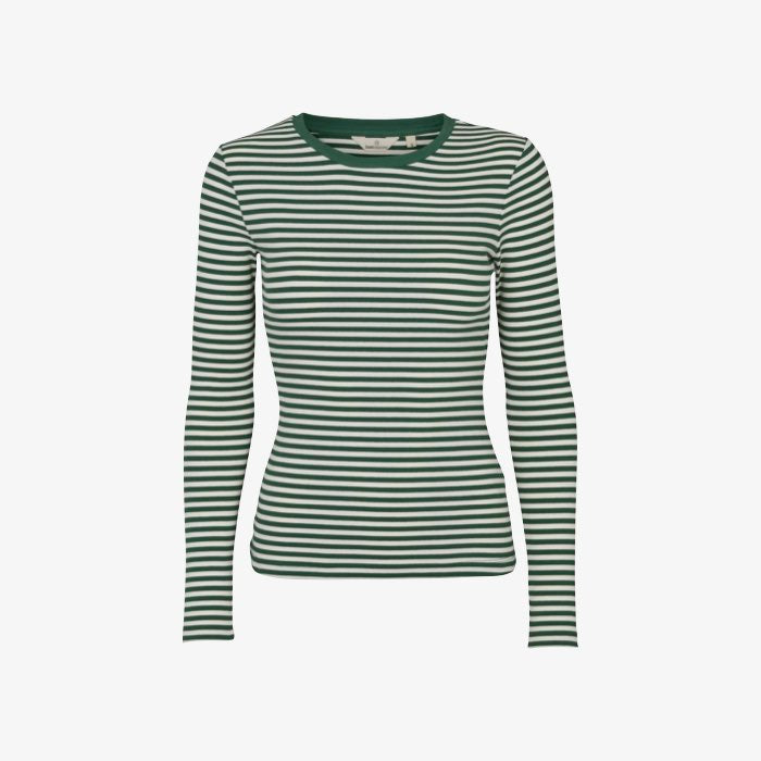 Tee Ludmilla | Basic Apparel | Groen Wit