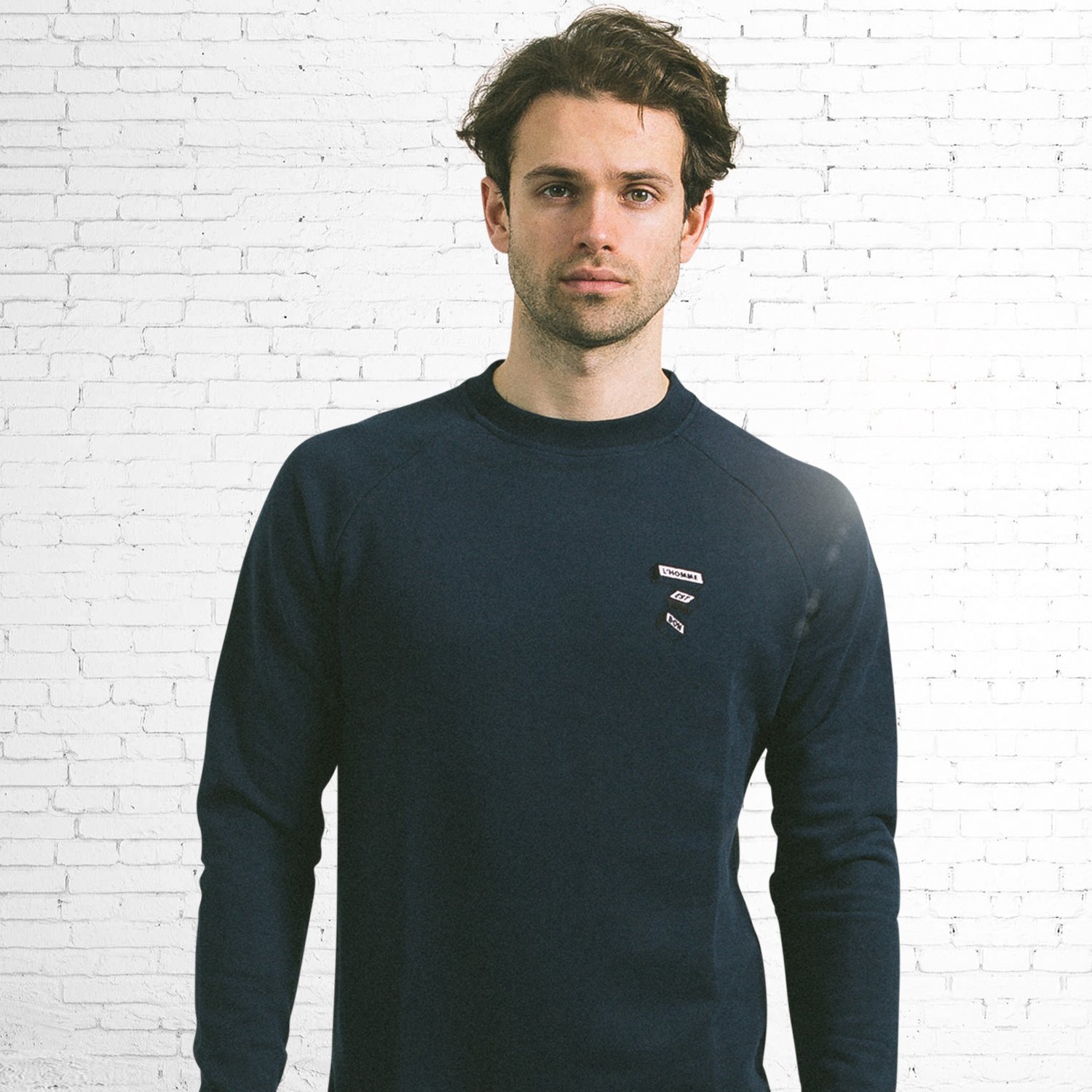 Sweatshirt - biologisch katoen - L'HOMME EST BON - Navy blauw