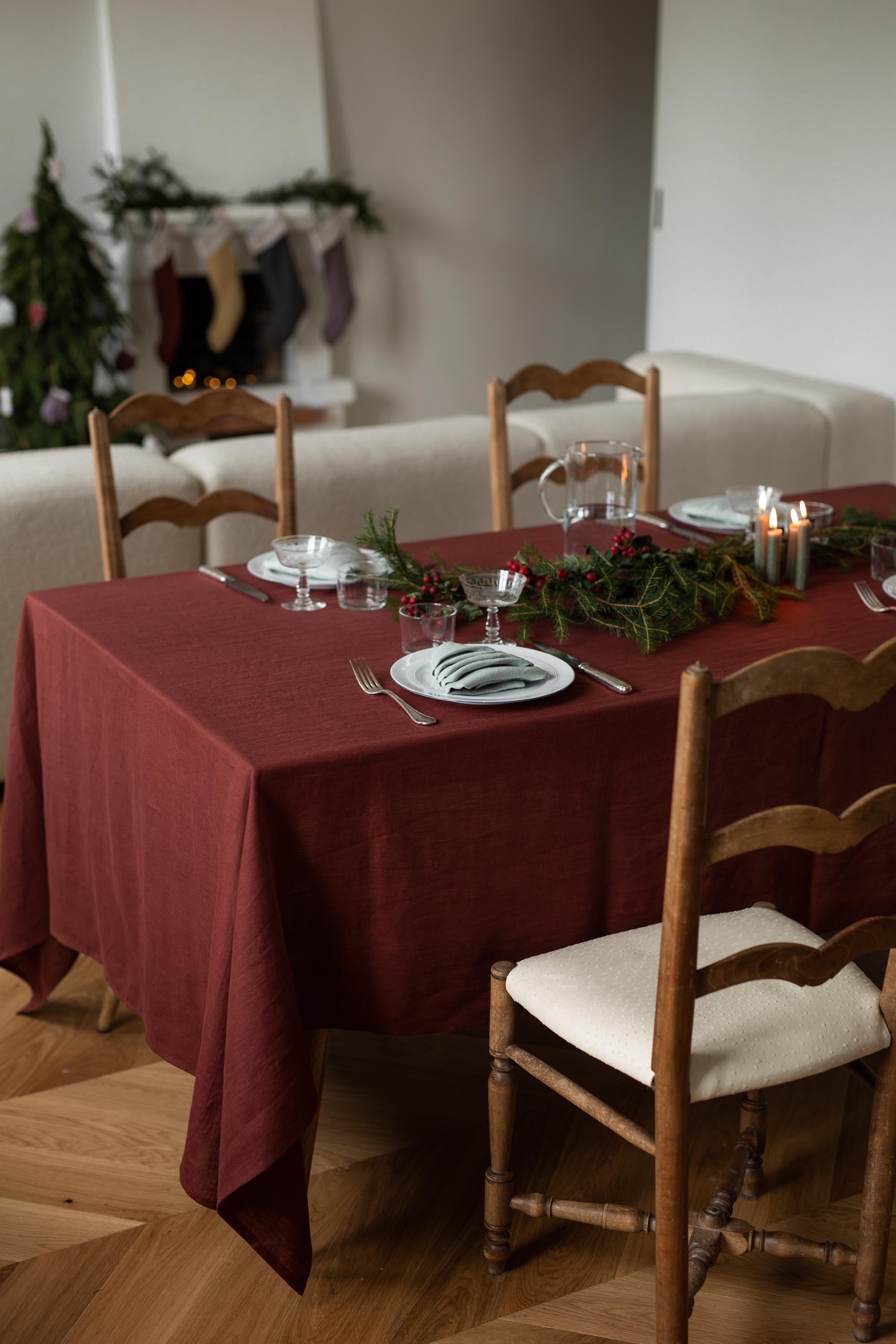 AmourLinen  Linnen Tafelkleed In Terracotta