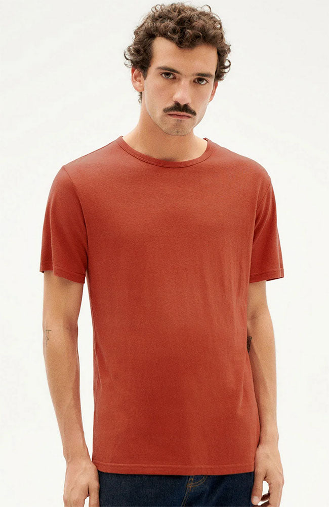 Thinking MU mannen vegan T-Shirt Klei Rood
