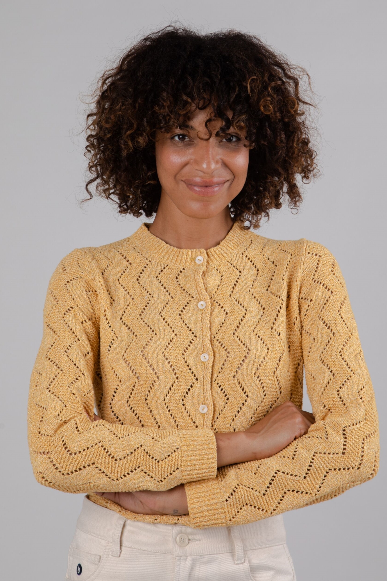 Brava Fabrics  Gatengebreid Vest Sunshine