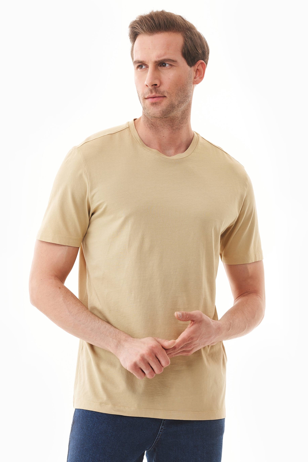 ORGANICATION mannen vegan T-Shirt Weld Bloem Geel