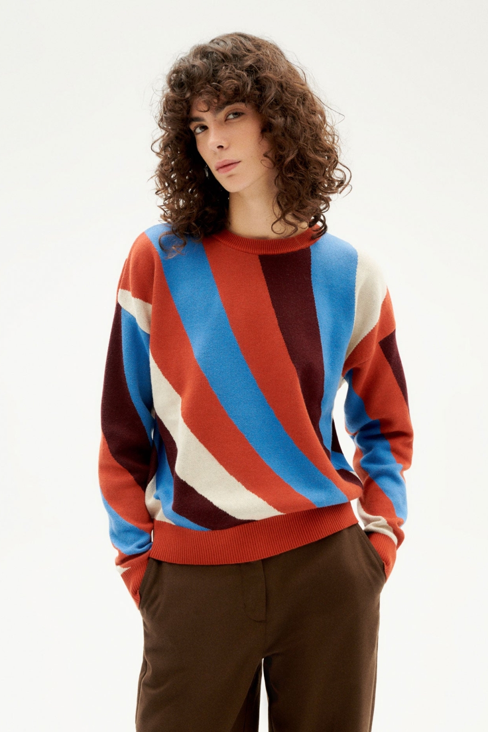 Thinking MU  Gebreide Trui Cold Paloma Blauw