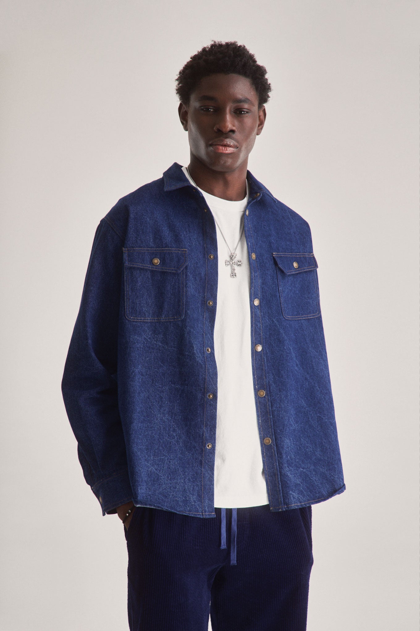 KOMODO mannen vegan Overhemd Karda Donker Denim