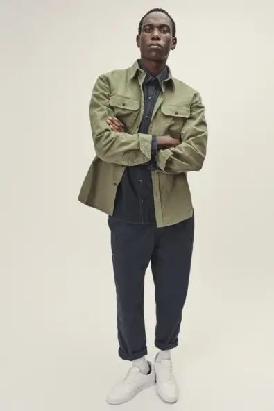 WOTE mannen vegan Casual Overhemd Oliv