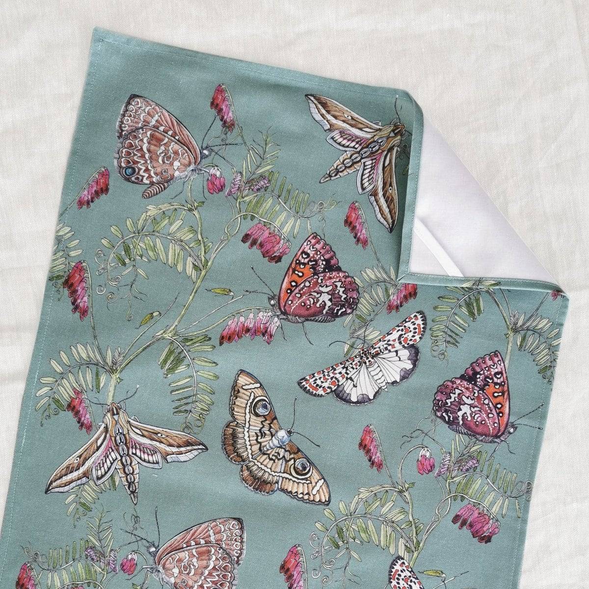 Floral Tea Towel Cotton - Butterfly