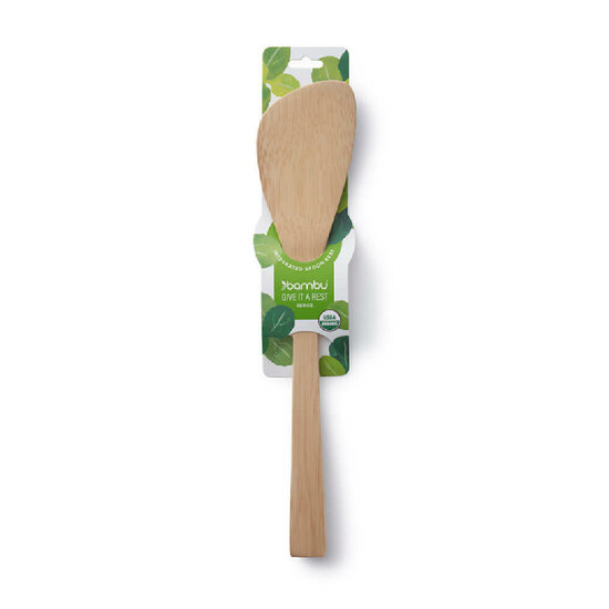 Bambu Give it a Rest Spatula. Bamboe houten spatel met steuntje.