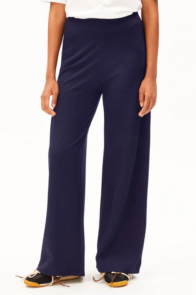 ARMEDANGELS  Broek Met Wijde Pijpen Marineblauw