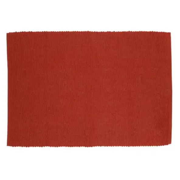 Placemat geribbeld, GOTS bio-katoen, bordeaux rood, 35 x 50 cm