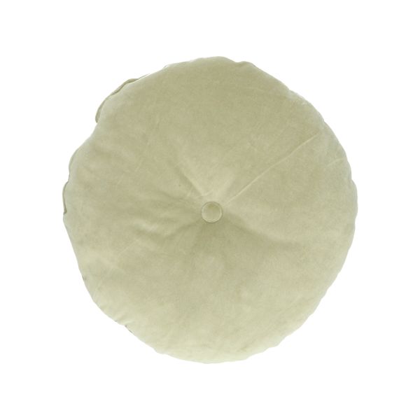 Velours kussen, bio-katoen, celadon, rond