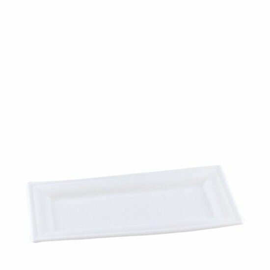 Bio Suikerriet snackbordje: 26cmx13cm in pak van 50 stuks.