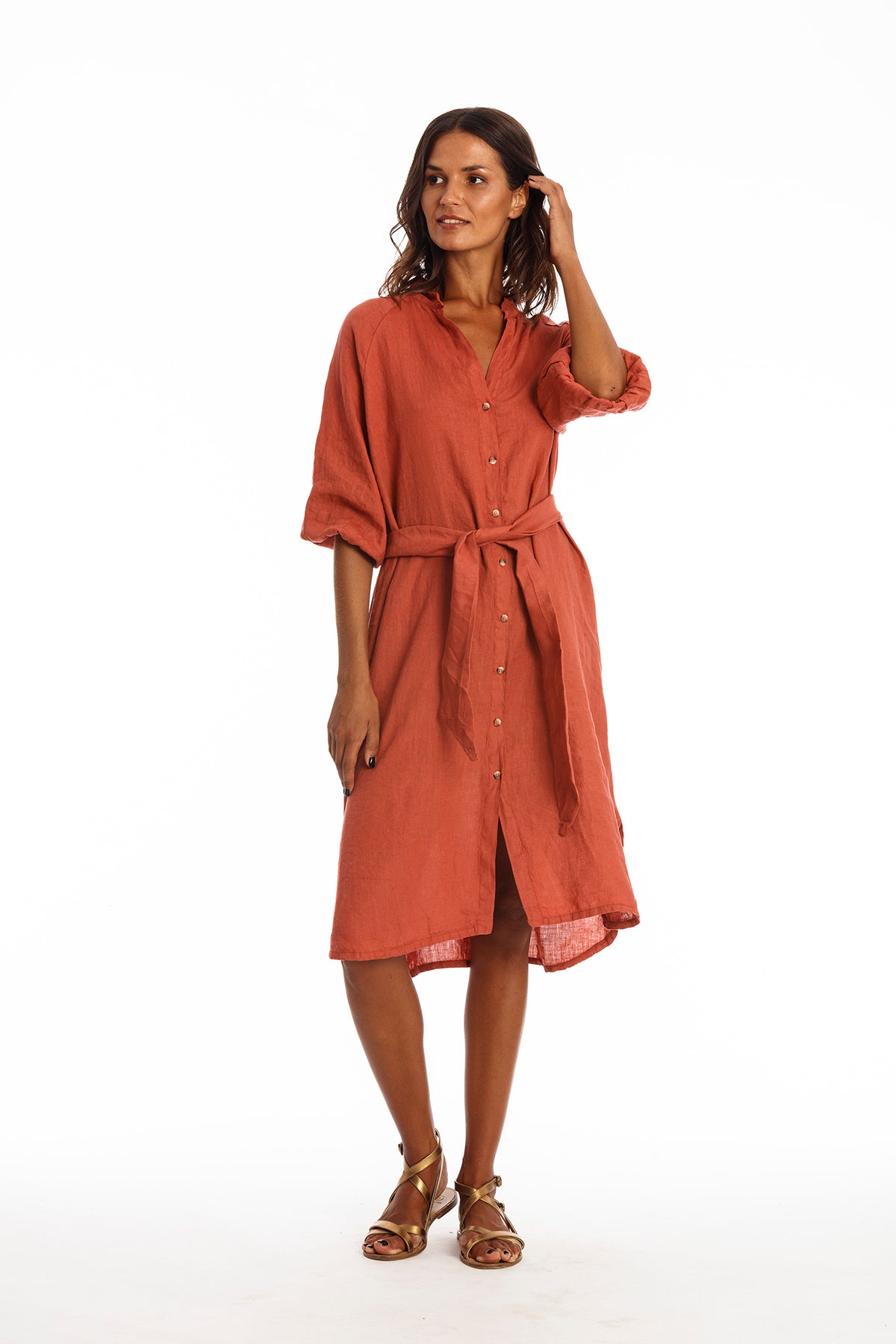 RAVENS VIEW IBIZA  Shirtjurk Mei Earth Rood